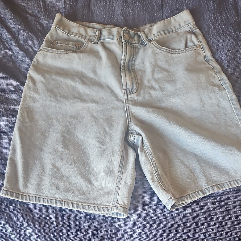 Men's Light Gray Denim Shorts